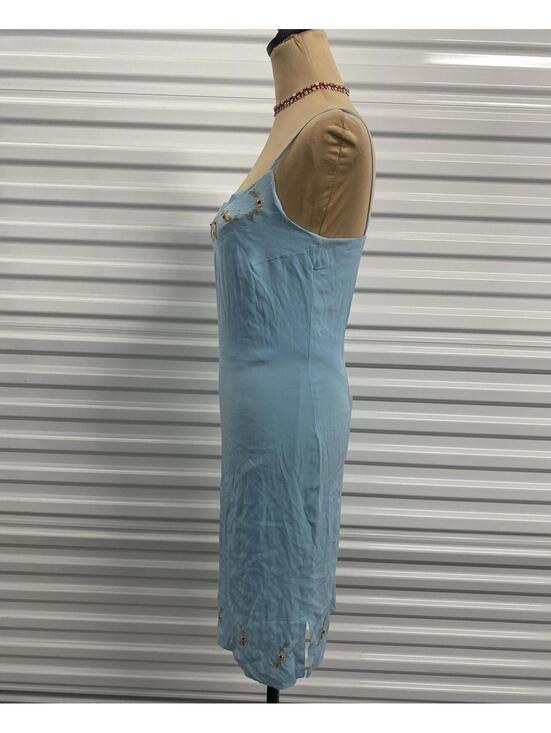 Y2K Blue Embroidered Slip Dress - Picture 2 of 8